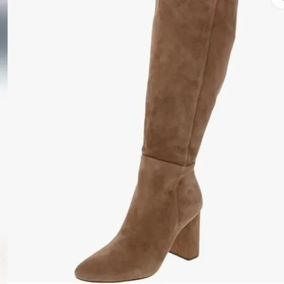NWOB Steve Madden Ninny Chic Tall Knee-High Heeled Boots in Camel Nubuck size 11